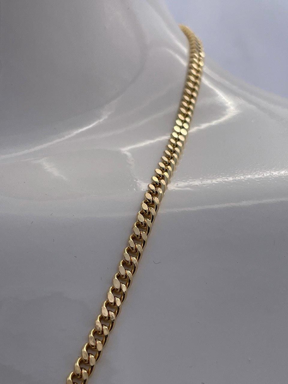 18K GOLD CURB(4.1mm)NECKLACE Chain,Real Gold,Solid Gold,Birthday Gift,Partner Gift,For Her,For Him,Christmas Gift,Gift For Dad,Gift For Mom.