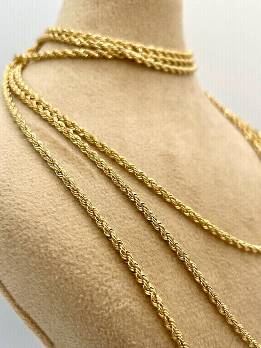 18K GOLD ROPE CHAIN 2mm,Real Gold ,Christmas Gift, Birthday Gift, Anniversary Gift, For Her, For Him, Girlfriend Gift, Boyfriend Gift.