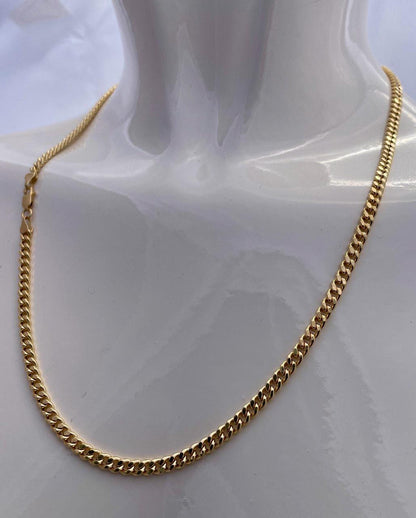 18K GOLD CURB(4.1mm)NECKLACE Chain,Real Gold,Solid Gold,Birthday Gift,Partner Gift,For Her,For Him,Christmas Gift,Gift For Dad,Gift For Mom.