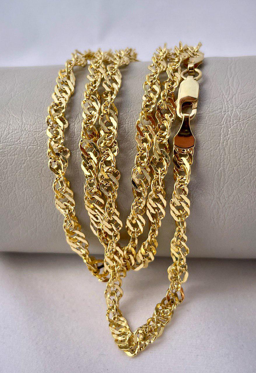 14K Gold Singapor Necklace Chain, Real Gold Chain,(4mm Width),Diamond Cut Necklace Chain, Gift For Her/Him!