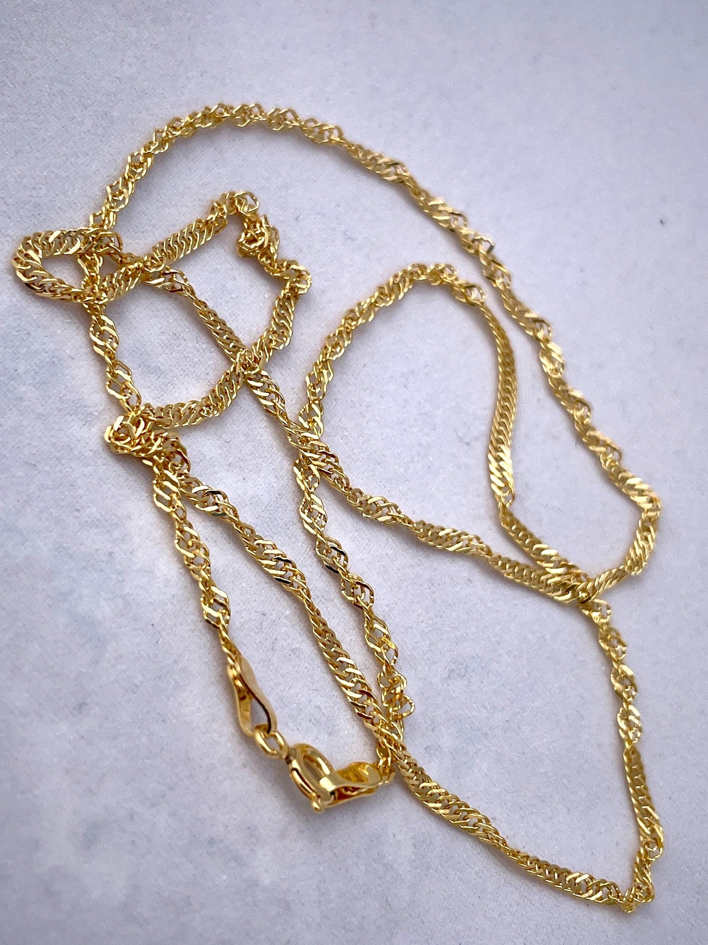 18K GOLD SINGAPORE(2mm) NECKLACE Chain,Real Gold,Birthday Gift,For Her,For Him,Anniversary Gift,Valentine Gift,Christmas Gift,Gift For Dad.