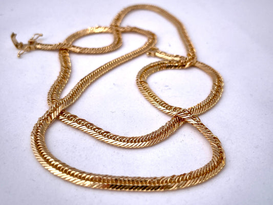 18K Solid Gold Curb Chain Necklace,Solid 18K Real Gold Curb Links Miami Cuban Chain,Diamond Cut, 4mm-thick Solid Gold Chain for Him/Her!