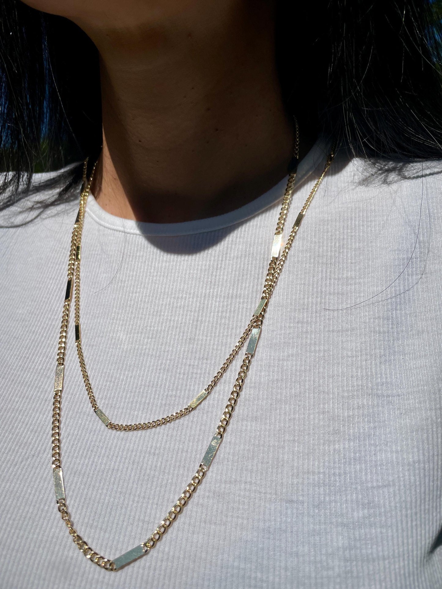 14K Solid Gold Vintage Style/Miami Cuban Link Chain Necklace/14K Cuban Necklace/3.5mm/2.5mm,24"-26" Link Cuban Chain Men&Woman/Birthday Gift