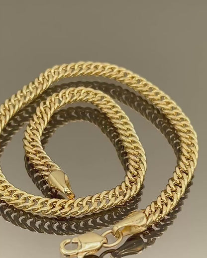 18K Solid Gold Curb Cuban Bracelet Chain, Real 18K Yellow Gold Bracelet, 3mm wide_8" Curb Links Bracelet for Men & Women, Birthday Gift!