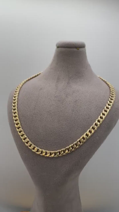 18Karat Gold Miami Cuban Chain Necklace, Real 18Karat Gold Curb Links Chain, 5.6 MM Width, Real Gold Chain for Men/Women, Chunky Gold Chain!