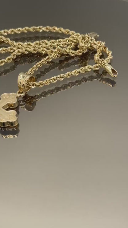 Solid 18K Cross Necklace Gold,Solid Rope Chain Necklace,Real 18k Gold,Birthday Gift,Gift For Men/Women.