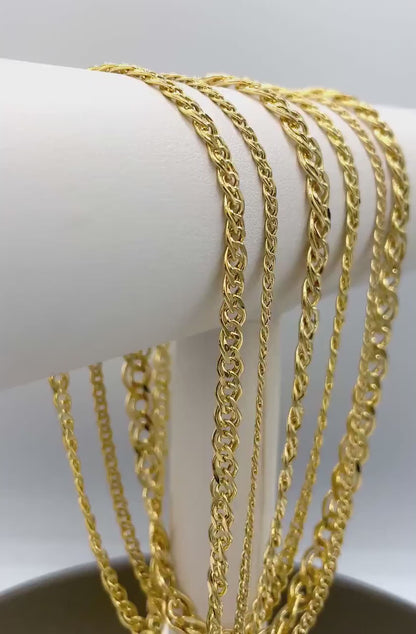 14K Solid Gold Chino Id Chain,Real Gold Chain, 3mm/4.5mm/6.5mm Thickness, Birthday gift For Him/Her