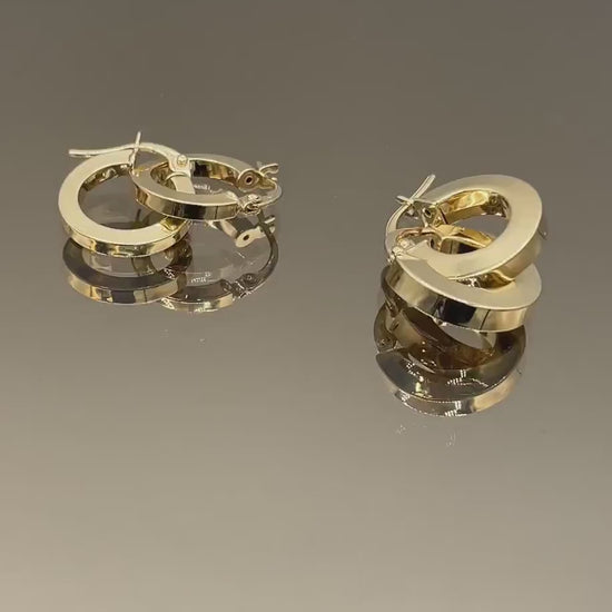 18K Real Gold Thick Hoop Earrings, Chunky Hoops, Polished Chunky Gold Hoop Earrings, Hoops for Women,18K Gold  Hoop Earrings Gift for Her.