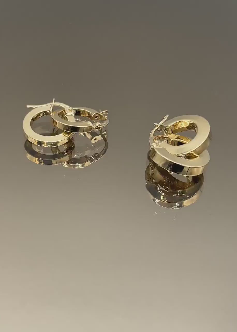 18K Real Gold Thick Hoop Earrings, Chunky Hoops, Polished Chunky Gold Hoop Earrings, Hoops for Women,18K Gold  Hoop Earrings Gift for Her.
