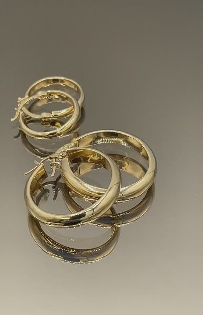18K Gold Hoop Earrings,Real Gold, Latch back Closer,. A Must-Have Style! Classic Staple! A Perfect Gift For Every Ceremony!