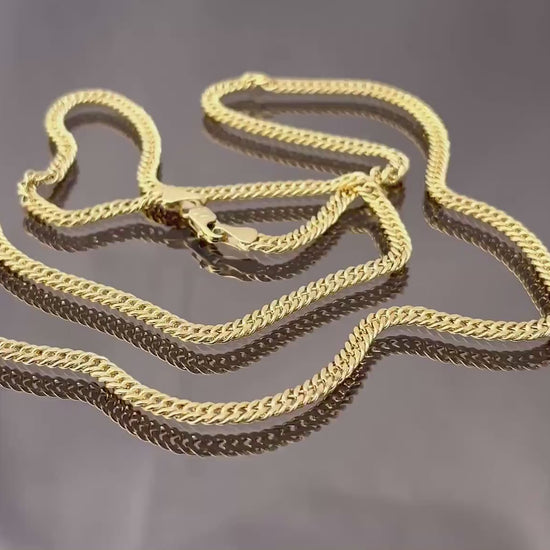 14K Solid Gold Curb Necklace,Real Gold,(3mm Width),Everyday Gold Chain,Unisex Gold Chain,Gift For Her/Him!