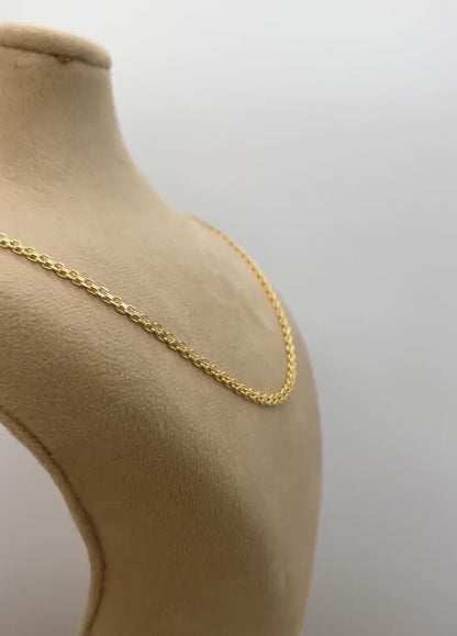 18k Gold Bismark Chain Necklace (2.8mm) Real 18K Gold Chain Necklace, Retro Bismarck Chain, Vintage Look Chain, Elegant Jewelry,Gift for Her
