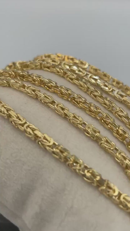 14K Solid Gold Byzantine Elegance,2.5mm Heavy Solid Chain Necklace for Men and Women, Luxury Unisex Charm,14K Gold Byzantine Chain Necklace!