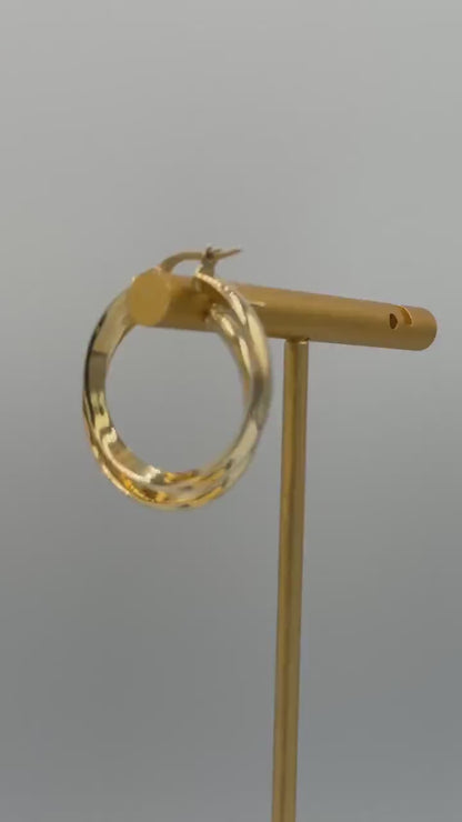 18K Gold Hoop Earrings,Real Gold, Latch back Closer,. A Must-Have Style! Classic Staple! A Perfect Gift For Every Ceremony!