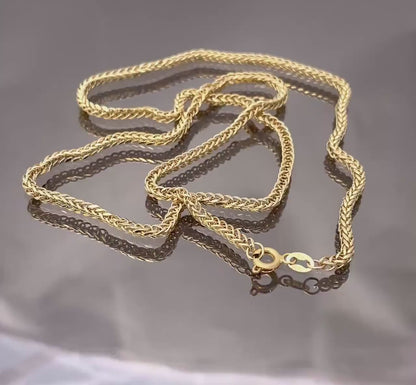 18K GOLD FRANCO(2.5mm)NECKLACE,Real Gold, Christmas Gift, Birthday Gift, Anniversary Gift, For Her, For Him, Boyfriend Gift, Girlfriend Gift