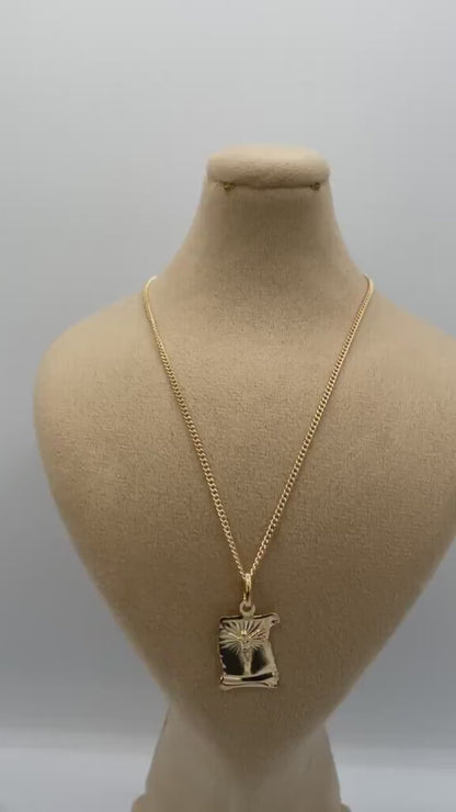 18K Gold Crucifix Necklace,2mmSolid Curb Chain, Diamond Cut Cross Chain,Christ Necklace Charm Religious Jewelry,Birthday Gift For Men/Women!