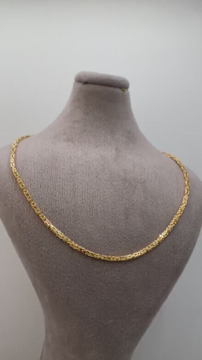18Karat Gold Byzantine Necklace Chain,Solid Gold,Heavy Necklace Chain,(2mm)Thick,Birthday Gift,Anniversary Gift,Partner Gift Men/Women.