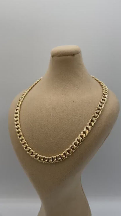 18Karat Gold Miami Cuban Chain Necklace, Real 18Karat Gold Curb Links Chain, 6.5 MM Width, Real Gold Chain for Men/Women, Chunky Gold Chain!